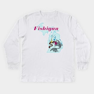 Fishigan Kids Long Sleeve T-Shirt